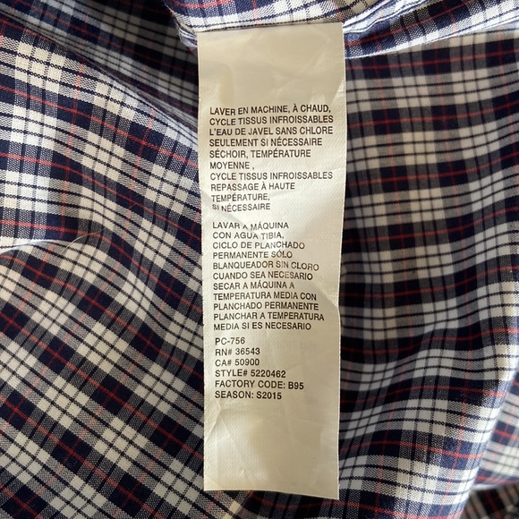 Arrow Mens Shirt Size L Blue Red White Checkered Summer Prep Short Sleeve - Picture 7 of 9